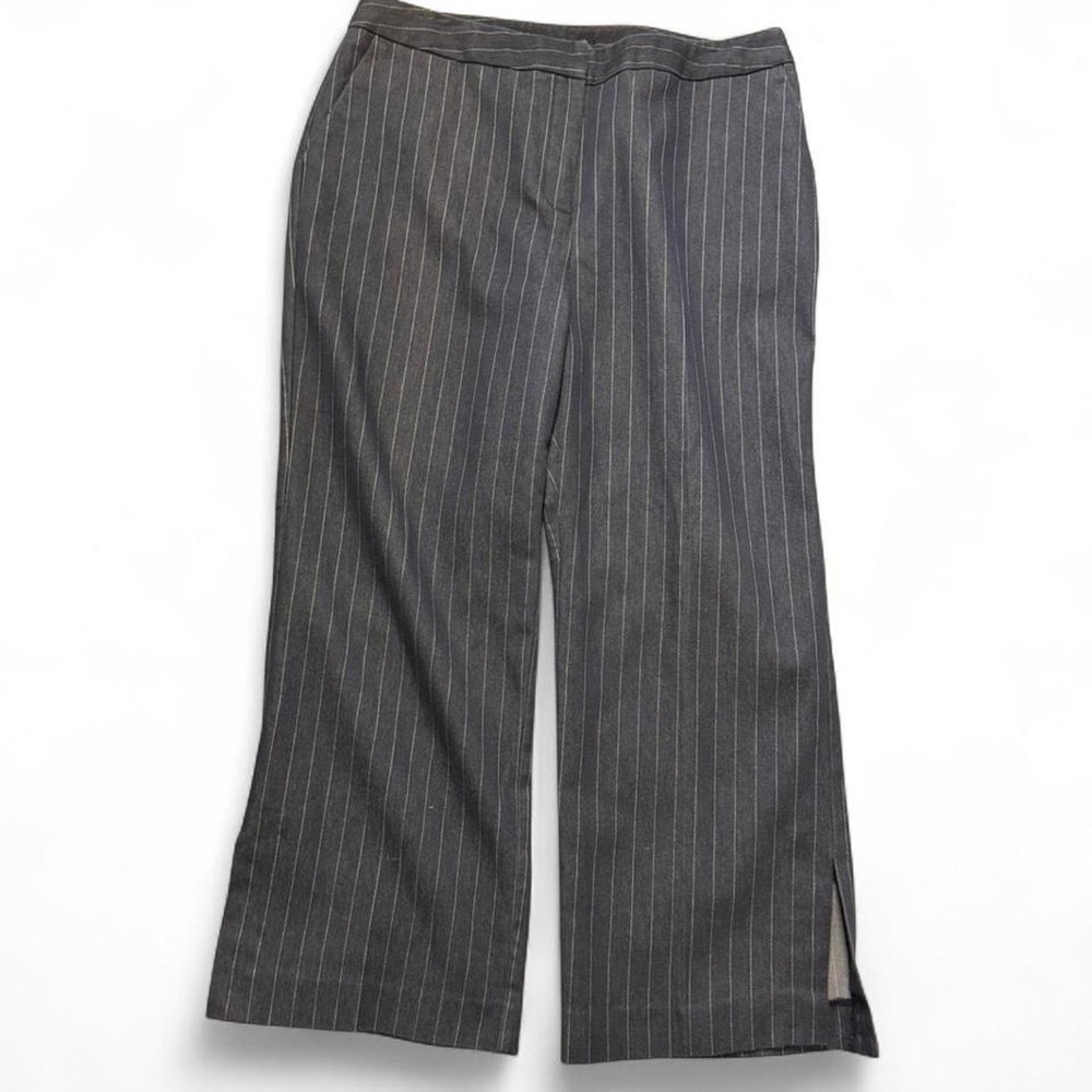 Vintage Y2K Bandolino Charcoal Gray Pinstripe Pants, Women's Size 12